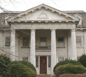 Large columns are the foremost feature of this well-known Boston Edison house.